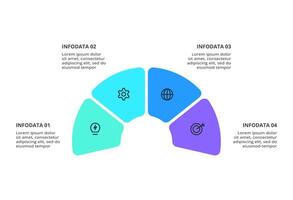 Creative concept for infographic with 4 options, parts or processes. Business data visualization. vector