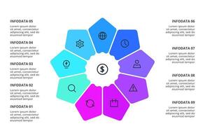 Creative concept for infographic with 9 steps, options, parts or processes. vector