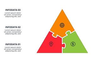 Infographic with 3 elements, presentations, illustration. Business vector