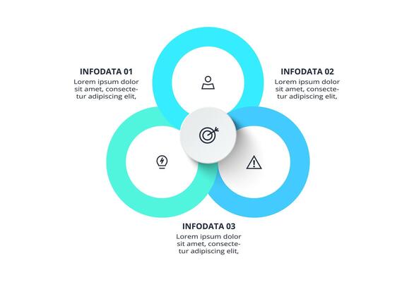 Infographic with 3 steps, options, parts or processes.