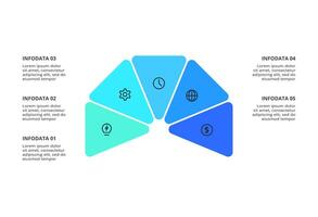 Infographic with 5 steps, options, parts or processes. vector