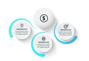 Infographic with 3 steps, options, parts or processes. visualization. Creative vector