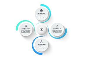 Infographic with 4 steps, options, parts or processes. Creative vector