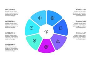 Concept for infographic with 7 options, parts or processes. vector