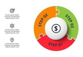 Puzzle infographic with 4 elements, parts or processes. Business data visualization. vector