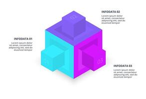 Creative infographic with 3 steps, options, parts or processes. visualization. vector