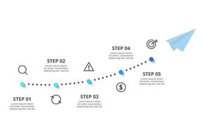 Creative concept for infographic with 5 options, parts or processes. Business data visualization. vector