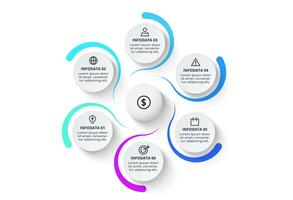 infographic with 6 steps, options, parts or processes. Business vector