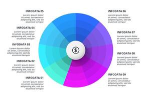 Infographic with 9 steps, options, parts oacr processes. Business Creative vector