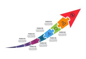 Puzzle infographic with 8 elements. vector