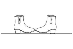 Shoe continuous one line icon design with editable Stroke. vector