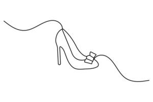 Shoes continuous one line drawing of hand drawn simple illustration. vector