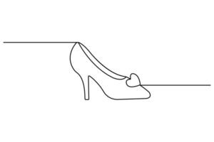 Shoe continuous single line drawing on white background vector