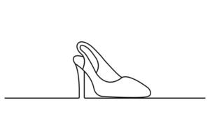 shoe continuous single line icon design with editable Stroke. vector