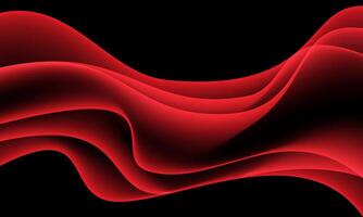 Abstract red wave curve overlap on black background vector