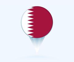 Map pointer with flag of Qatar. vector