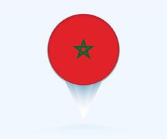 Map pointer with flag of Morocco. vector