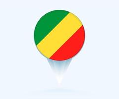 Map pointer with flag of Congo. vector