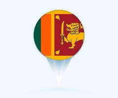 Map pointer with flag of Sri Lanka. vector