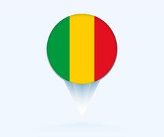 Map pointer with flag of Mali. vector