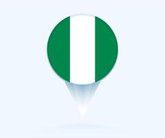Map pointer with flag of Nigeria. vector