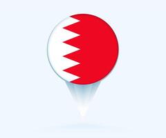 Map pointer with flag of Bahrain. vector