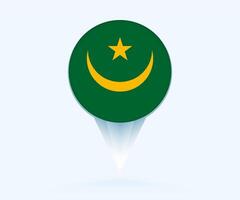 Map pointer with flag of Mauritania. vector