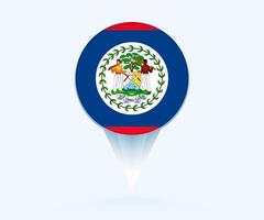 Map pointer with flag of Belize. vector
