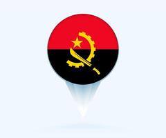 Map pointer with flag of Angola. vector