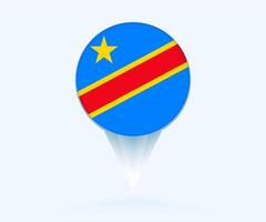 Map pointer with flag of DR Congo. vector