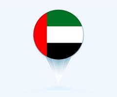 Map pointer with flag of United Arab Emirates. vector