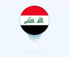 Map pointer with flag of Iraq. vector