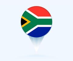Map pointer with flag of South Africa. vector