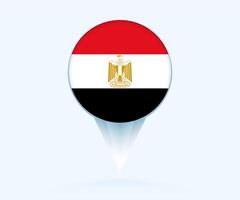 Map pointer with flag of Egypt. vector