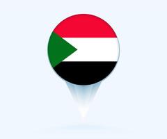Map pointer with flag of Sudan. vector