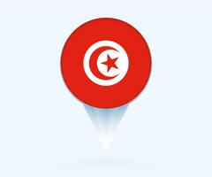 Map pointer with flag of Tunisia. vector