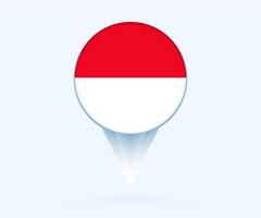 Map pointer with flag of Indonesia. vector