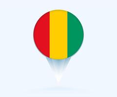 Map pointer with flag of Guinea. vector