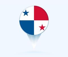 Map pointer with flag of Panama. vector