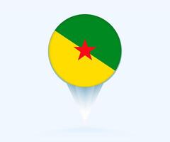 Map pointer with flag of French Guiana. vector