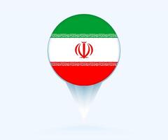 Map pointer with flag of Iran. vector