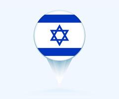 Map pointer with flag of Israel. vector