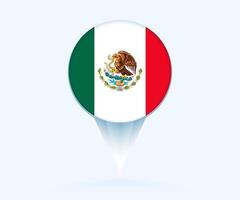 Map pointer with flag of Mexico. vector