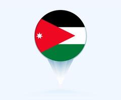 Map pointer with flag of Jordan. vector