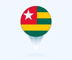 Map pointer with flag of Togo. vector