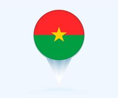 Map pointer with flag of Burkina Faso. vector
