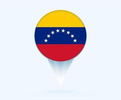 Map pointer with flag of Venezuela. vector