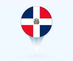 Map pointer with flag of Dominican Republic. vector