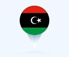 Map pointer with flag of Libya. vector