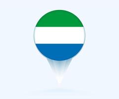 Map pointer with flag of Sierra Leone. vector